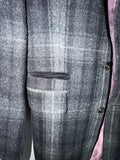 Charcoal Plaid Wool Blazer - Gibson London (Signature Closet)