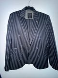 Shelby & Sons Navy Blue Pinstripe Two-Piece Suit with Chain Detail (Signature Closet)
